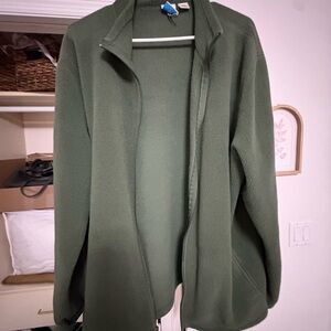 Source Unknown Men's Olive Green Lightweight Fleece Shirt Jacket